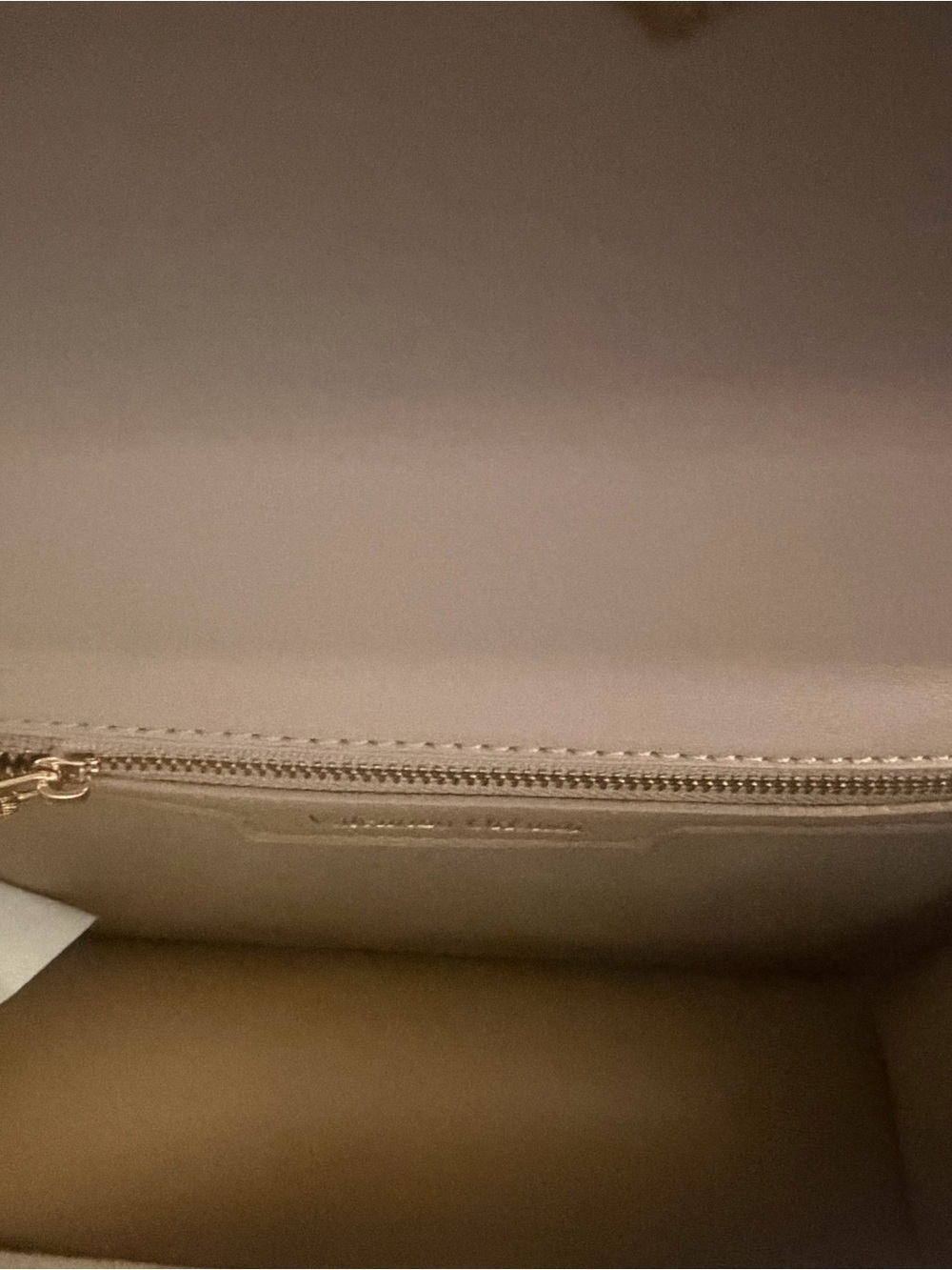 Valentino Orlandi Quilted Shoulder Bag in Beige with Gold V-Logo - Picture 5 of 6